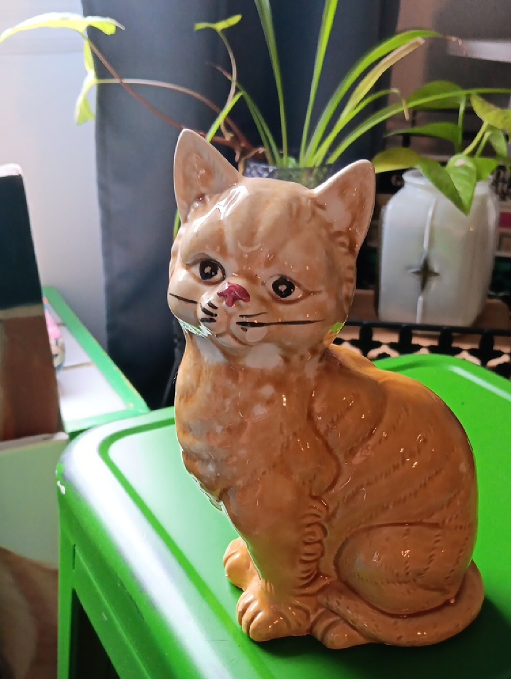 Vintage Ceramic Glazed Cat Figurine